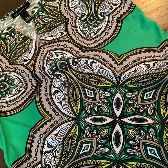 INC.International Concepts Embellished Top Tunic Blouse Green Cowgirl Green Top - Picture 2 of 7